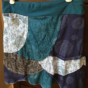 NWOT Jayli Delta patchwork mini skirt